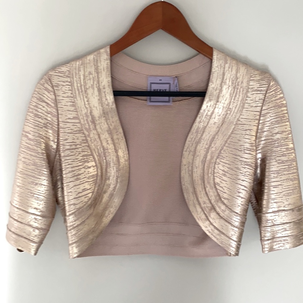 Herve Ledger “Brilynn” Rose Gold Combo Shrug